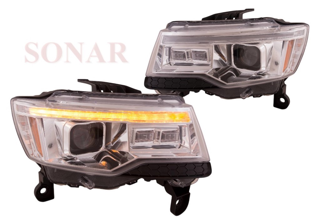 JEP GRAN CHROKE '14-'21, Projector Headlight W/HI-LO, Sequential Indicator, DRL Function (For OE Halogen Headlight) (US Type)