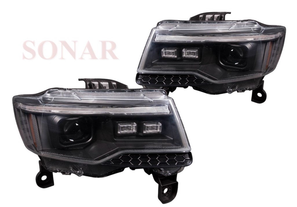 JEP GRAN CHROKE '14-'21, LED Projector Headlight W/HI-LO, Sequential Indicator, DRL Function (For OE Halogen Headlight) (US Type)